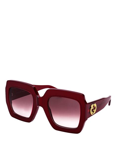 gucci red square sunglasses|red gucci sunglasses men.